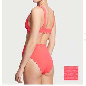 Cheeky Bikini Bottoms Size XS CORAL BLAZE COLOR